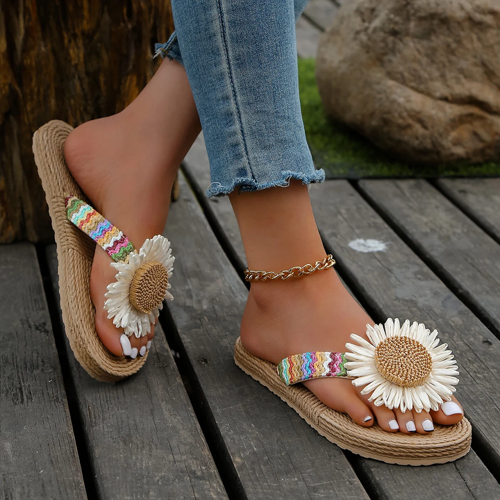 Stilla | Linned Solsikke Anti Skrid Flip Flops