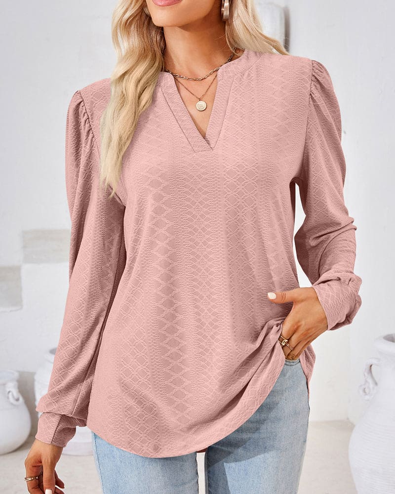 Stilla | V-udskæring Jacquard Top