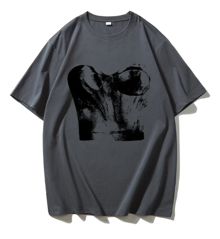 Stilla | Hirsionsan Harajuku T-shirt Med Grafiktryk