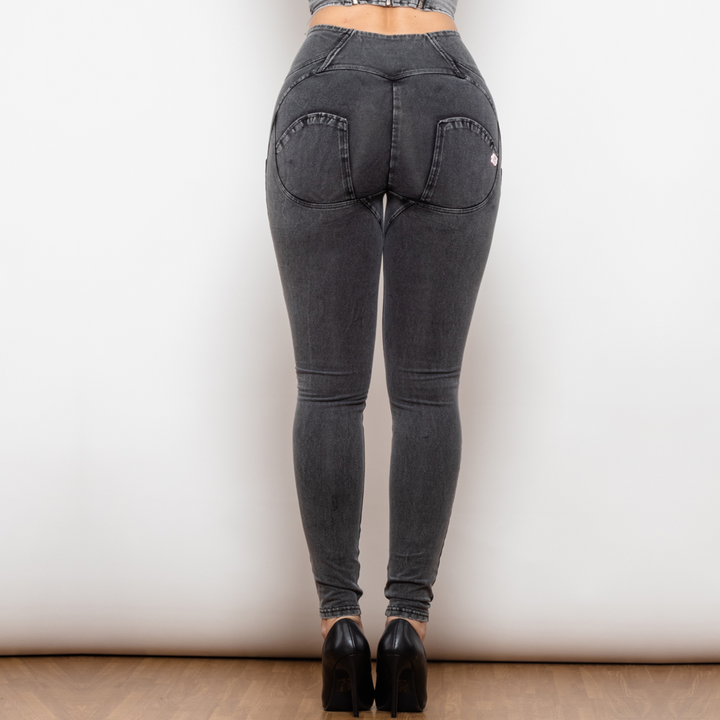 Stilla | Grå Stramme Jeans Med Høj Talje