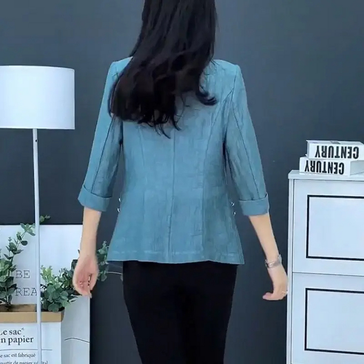 Stilla | Blazer Dame Casual Med Oppbrettede Ærmer