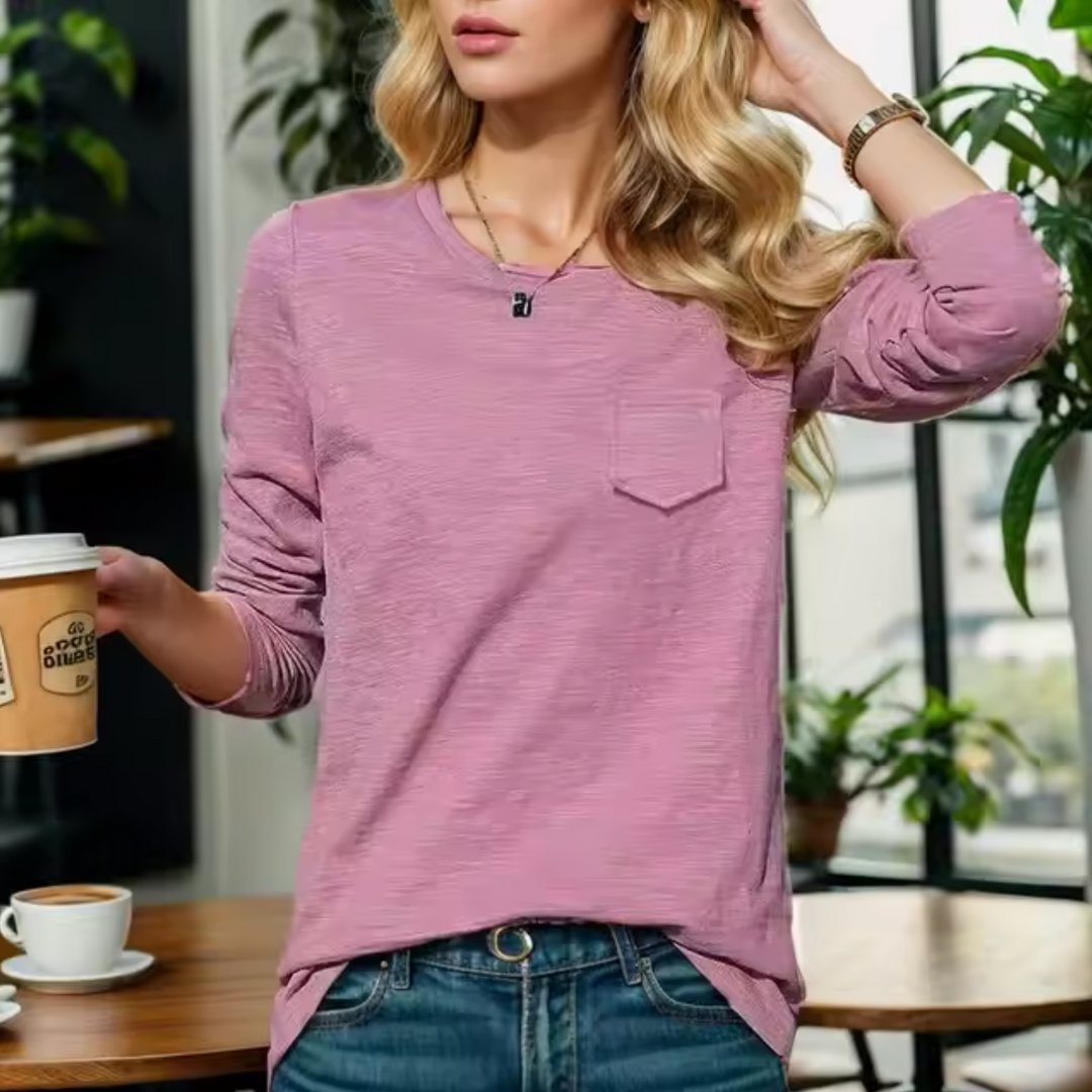 Stilla | T-shirt i bomuld med lange ærmer