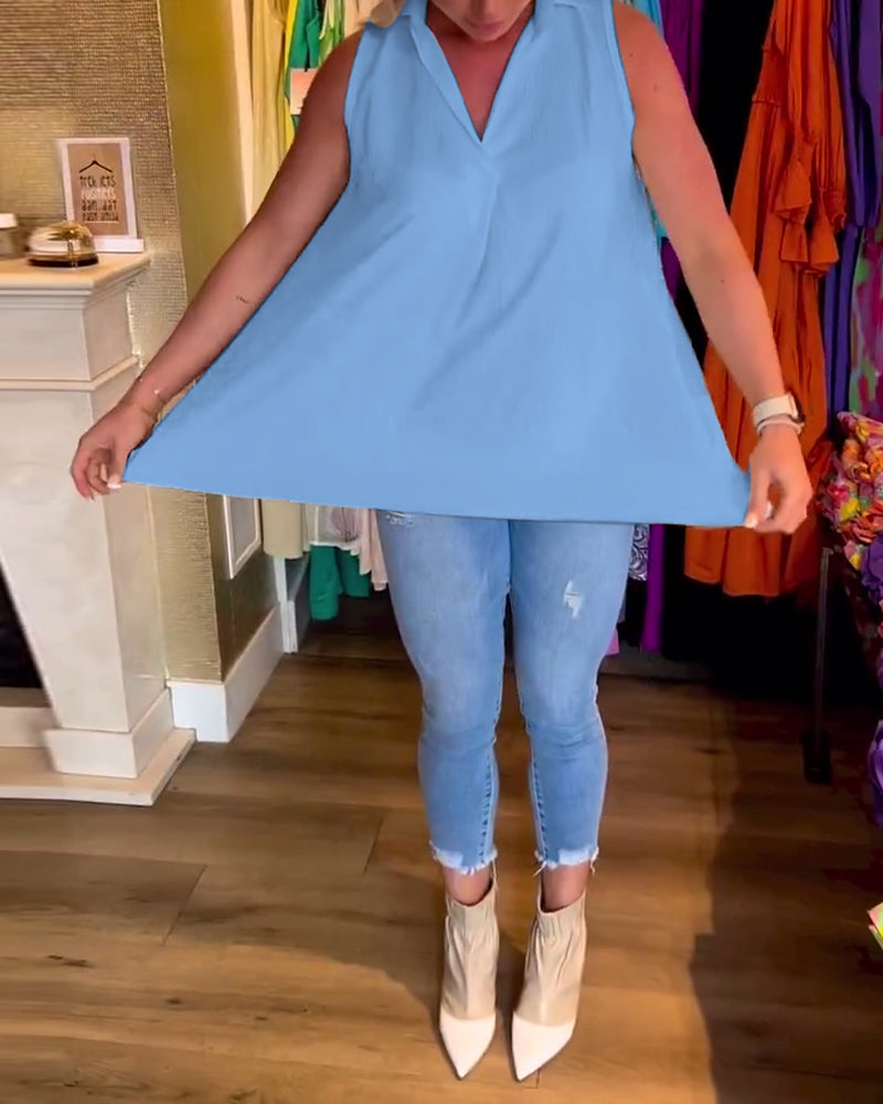 Stilla | Ruffled Lapel Top Stilfuld og Elegante Sommerbeklædning