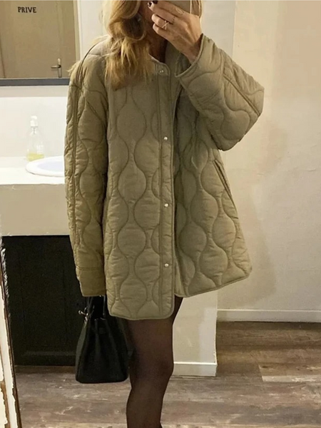 Stilla | Elegant Langærmet Stofjakke med En-Knap-Lukning Ideel til Efterår/Vinter