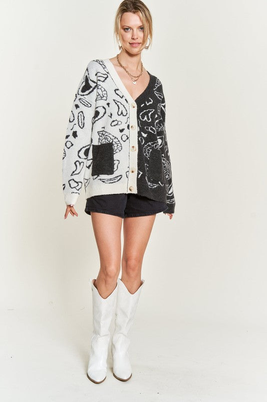 Stilla | Paisley Farveblok Cardigan