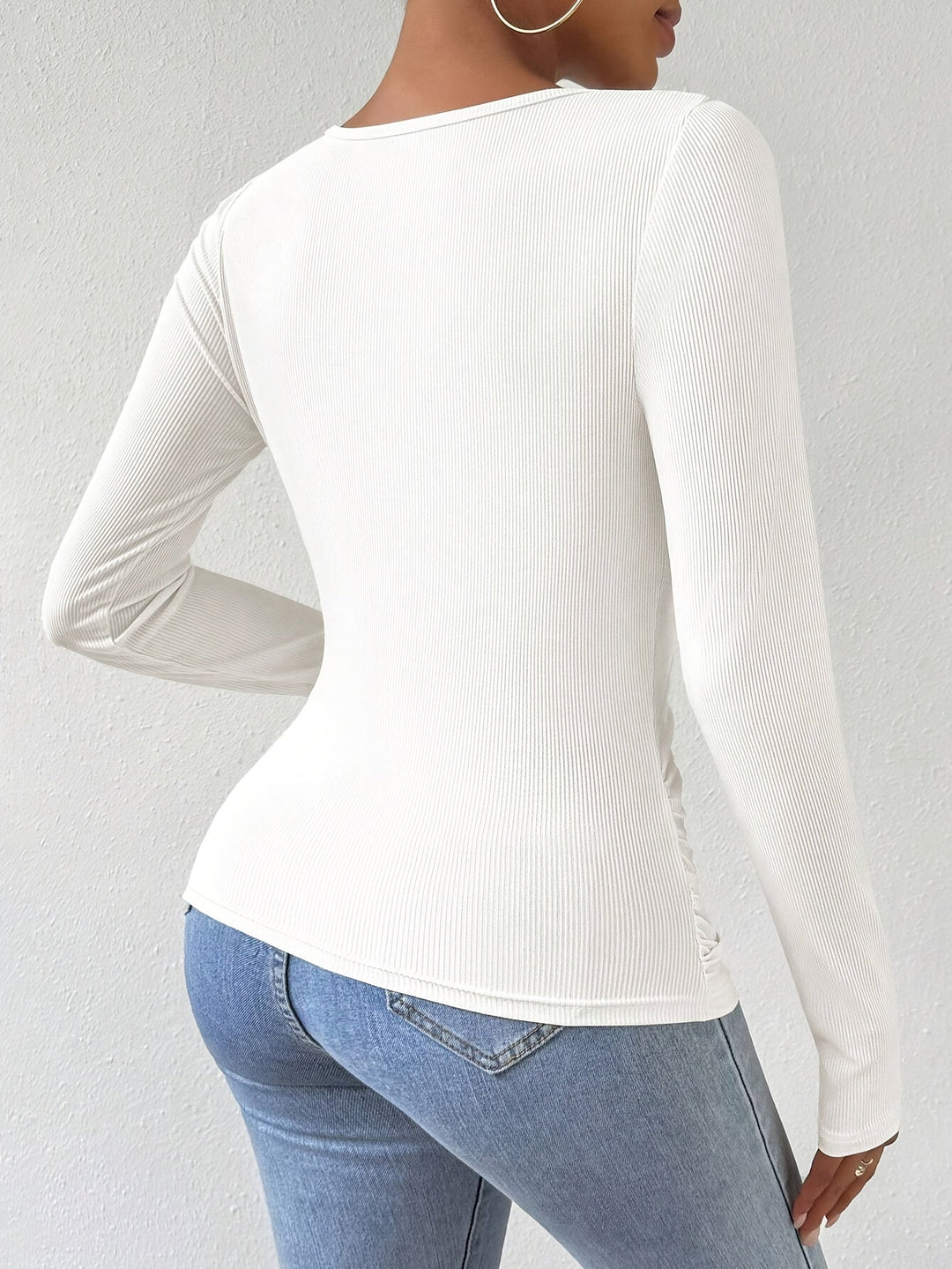 Stilla | Draperet Top Med Krave