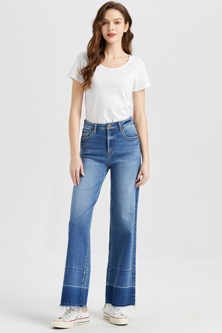 Stilla | Full Size Høj Talje Cat's Whisker Wide Leg Jeans