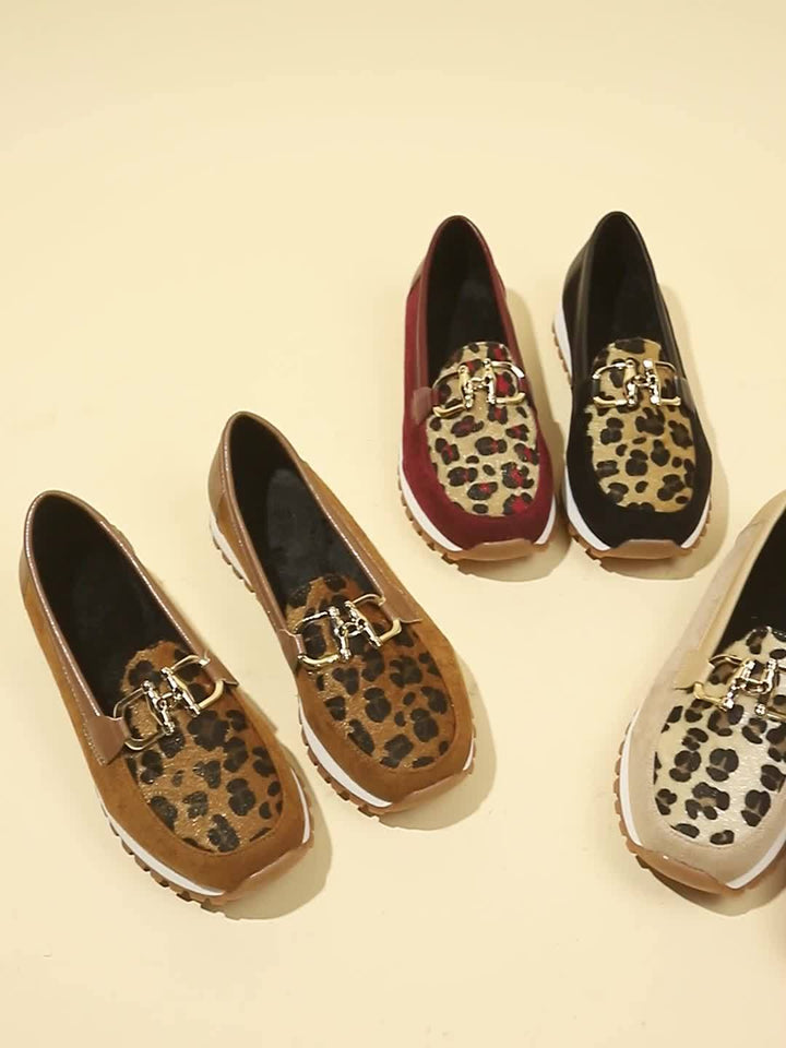 Stilla | Dame Slip on Loafers Panterprint, Skridsikre Og Komfortable