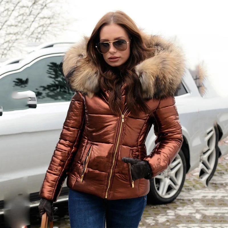 Stilla | Elegant Jakke Med For, Hue og Krave Af Kunstpels