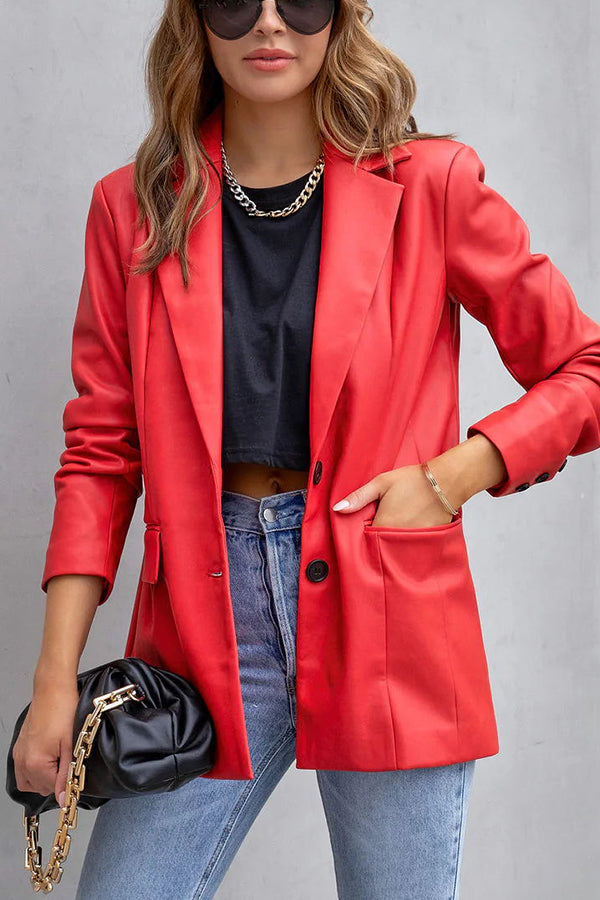 Stilla | Mode Affairs Lommer Faux Læder Blazer