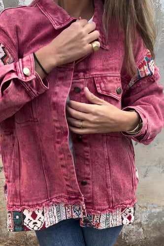 Stilla | Vintage Patchwork Jeansjakke Med Store Lommer