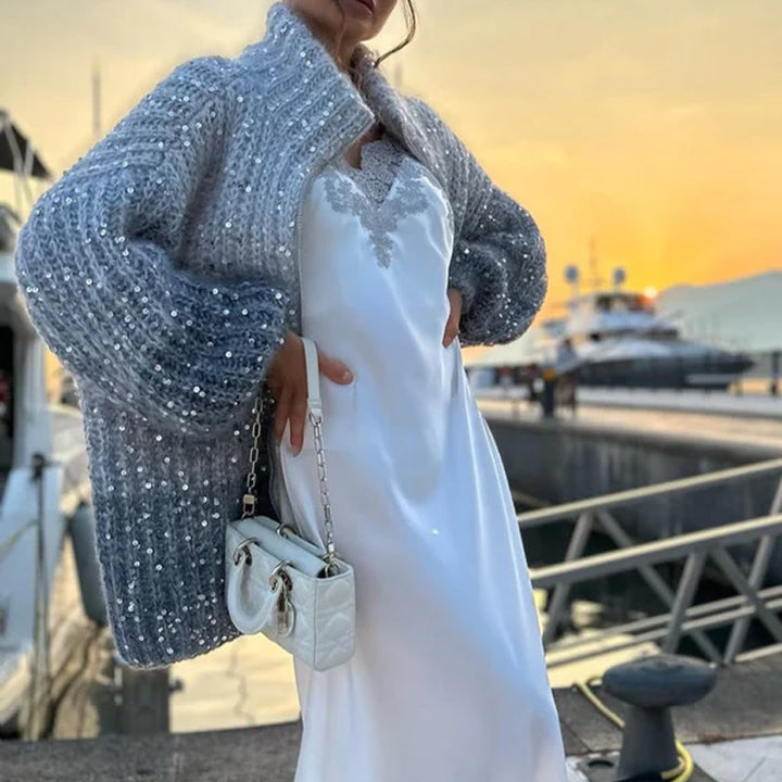 Stilla | Strikkede Cardigan med Glitter Perler