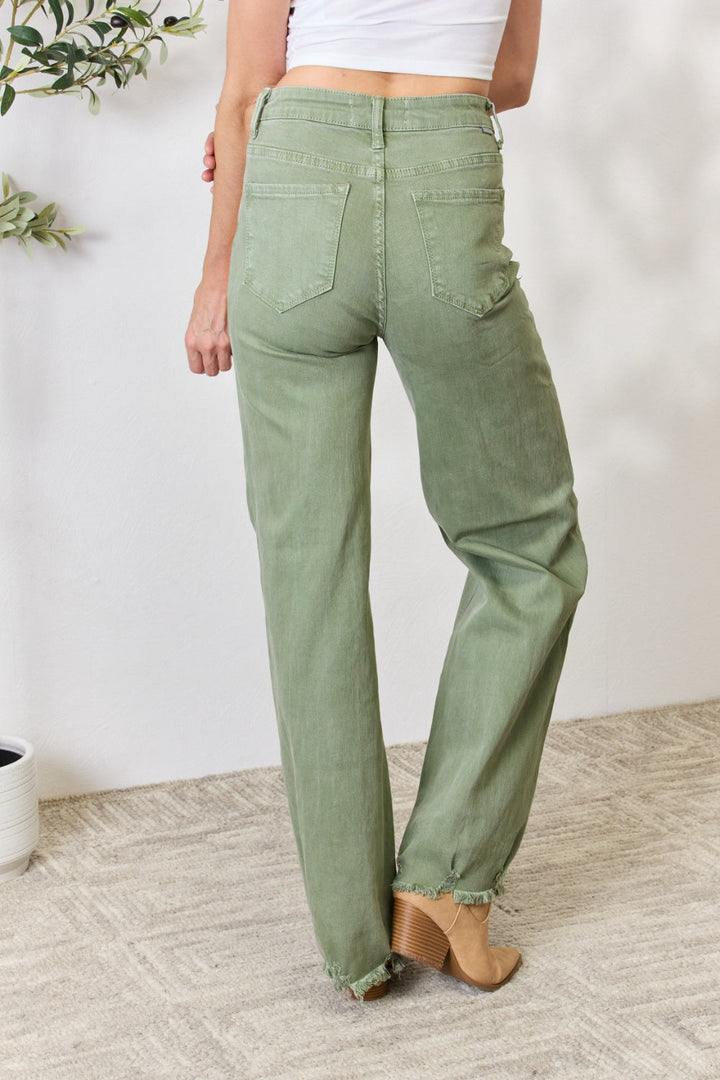 Stilla | Fuldt Størrelse Rå Kant Brede Ben Jeans
