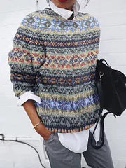 Stilla | Pullover med geometrisk mønster i vintage stil