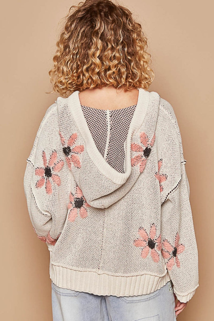 Stilla | Hoodie med blomstermønster