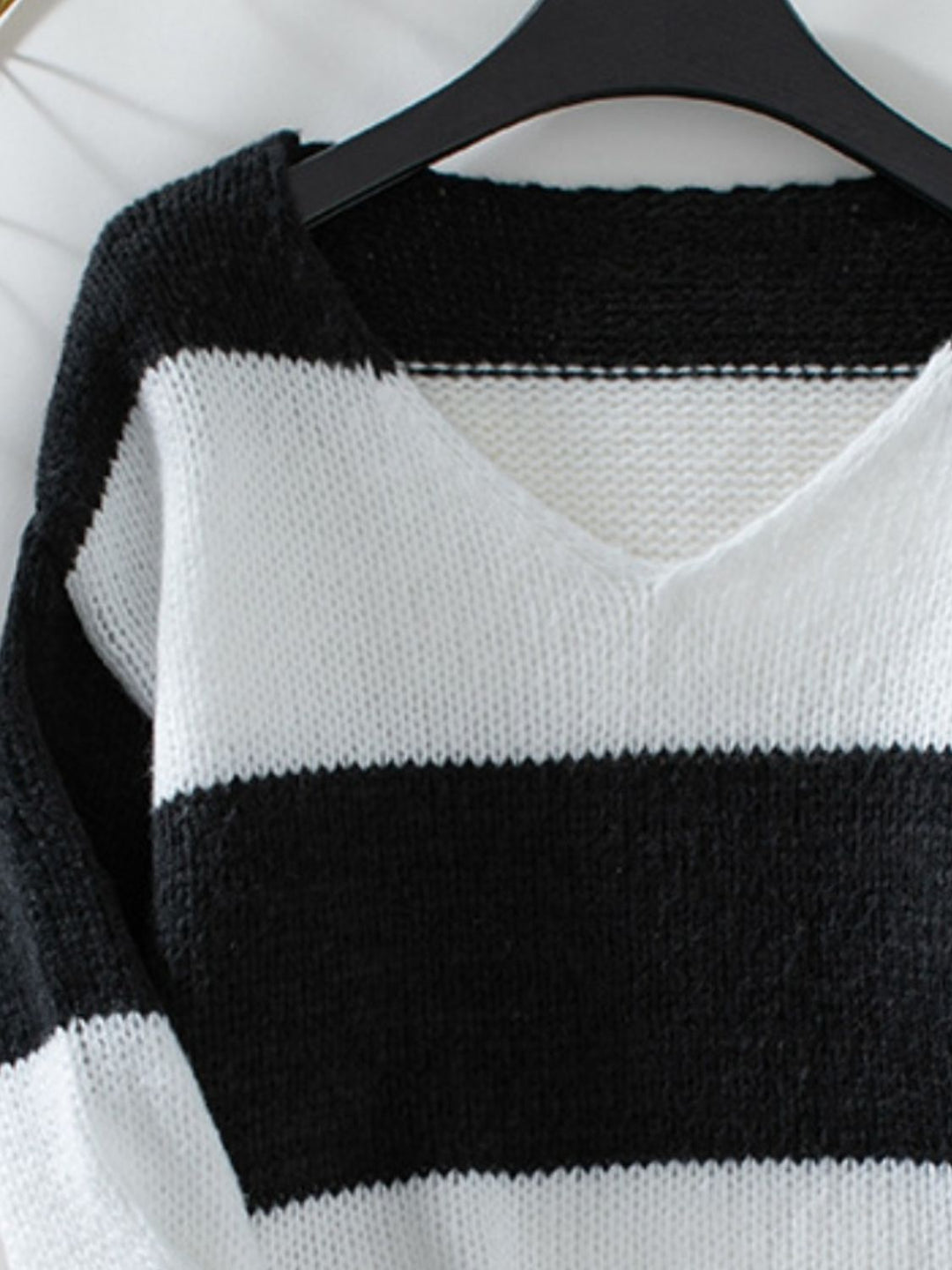 Stilla | V-udskæring Pullover Farveblok Med Lange Ærmer