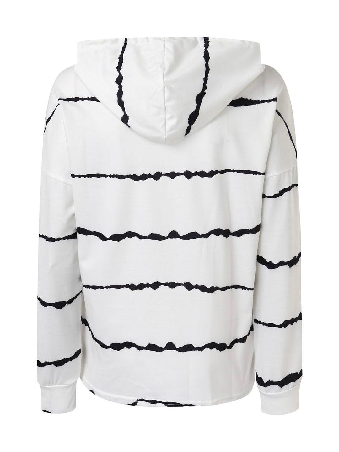 Stilla | Stribet Hættepullover Med Snøre og Lange Ærmer