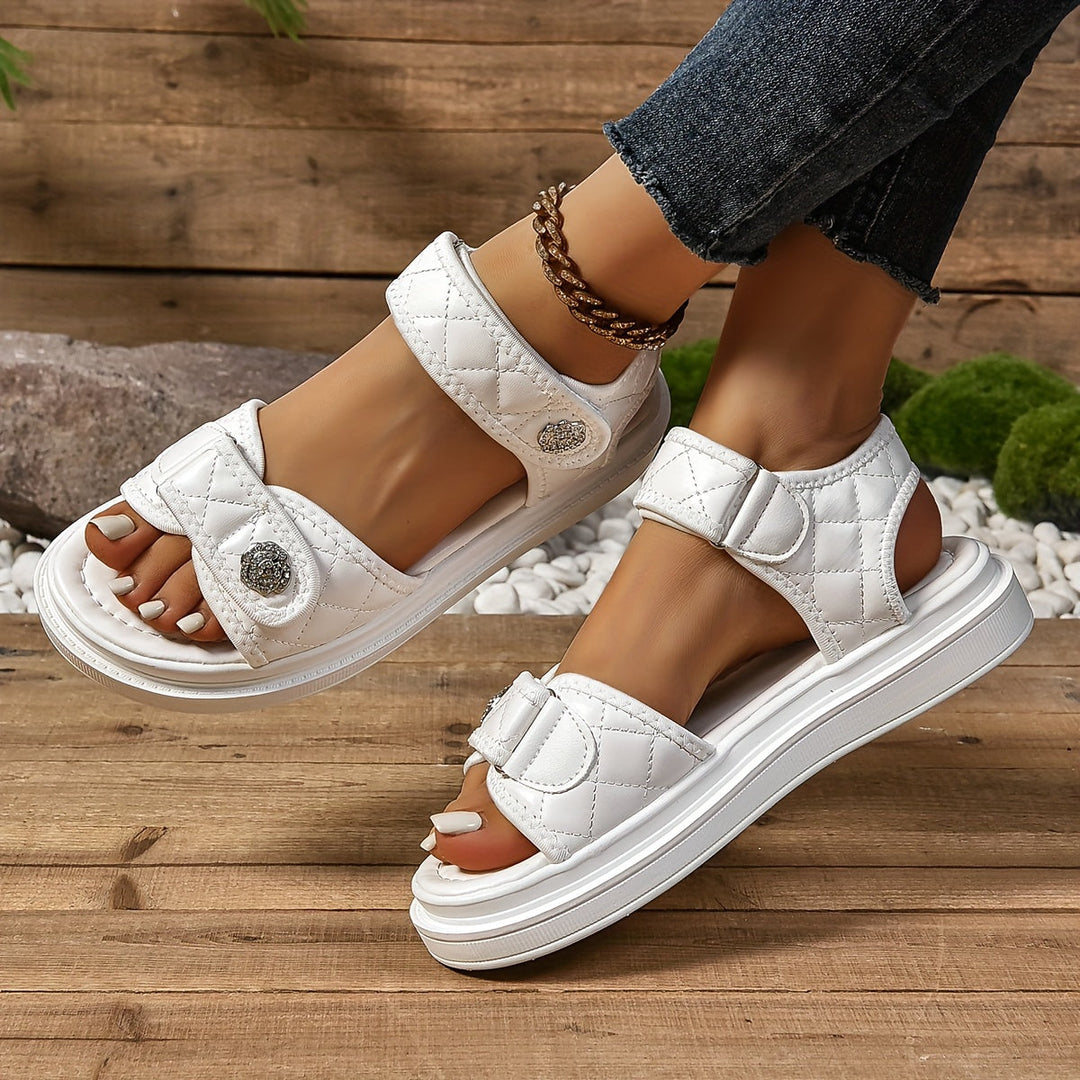 Stilla | Dame Sandaler: Gyldne, Skridsikre, Lette, Behagelige, Sommer, Elegante