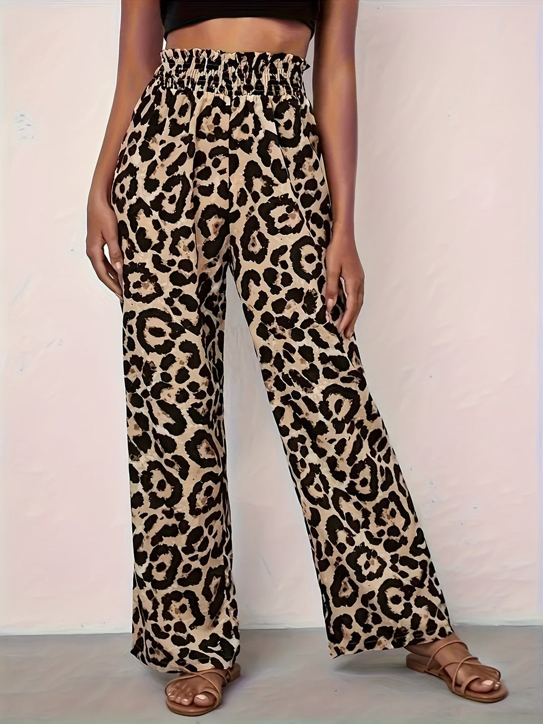 Stilla | Bukser Bred Trykt Leopard