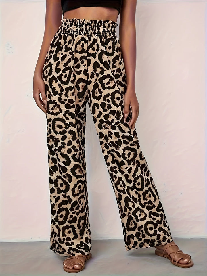 Stilla | Bukser Bred Trykt Leopard