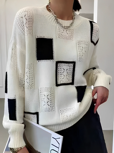 Stilla | Elegant Pullover Med Patchwork