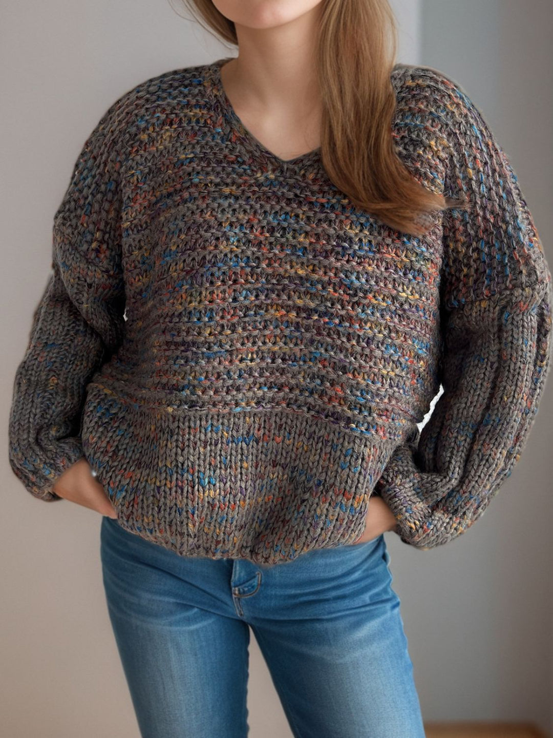 Stilla | Pullover med lange ærmer og dybe skuldre