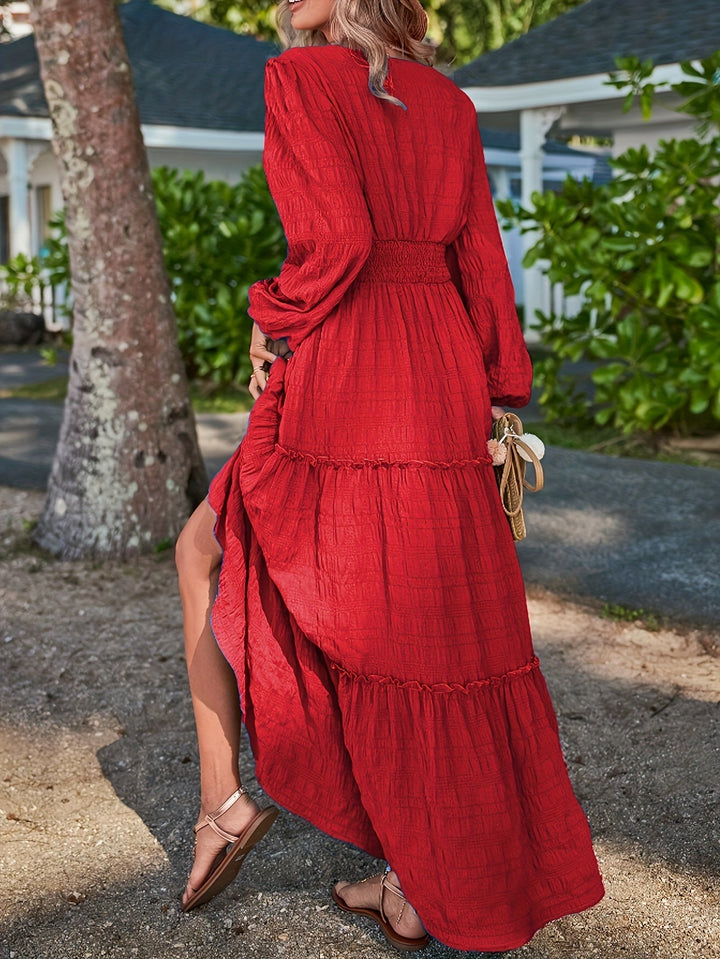 Stilla | Elegant Maxi Kjole Med V-Hals