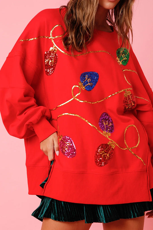 Stilla | Julelys Pailletter Slids Pullover Sweatshirt