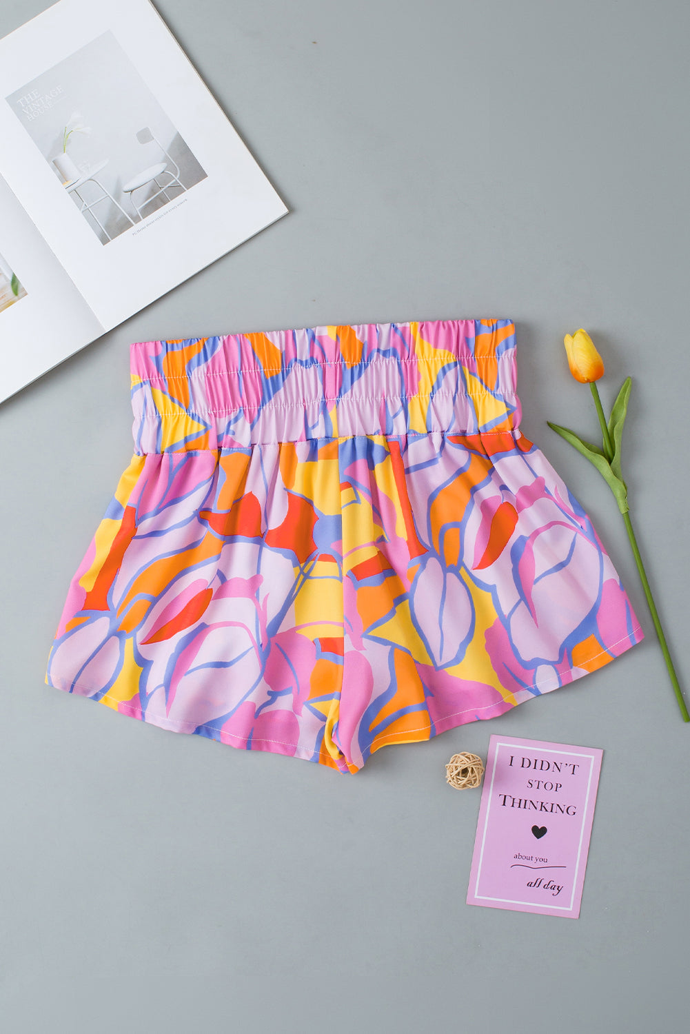 Stilla | Print Elastisk Talje Høj Talje Shorts