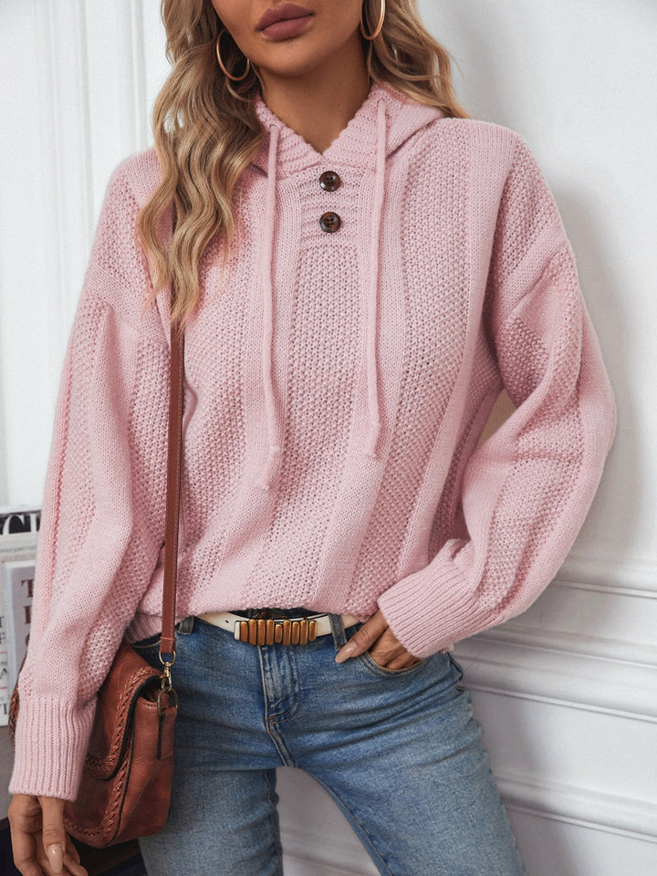 Stilla | Hættepullover med snøre og lange ærmer