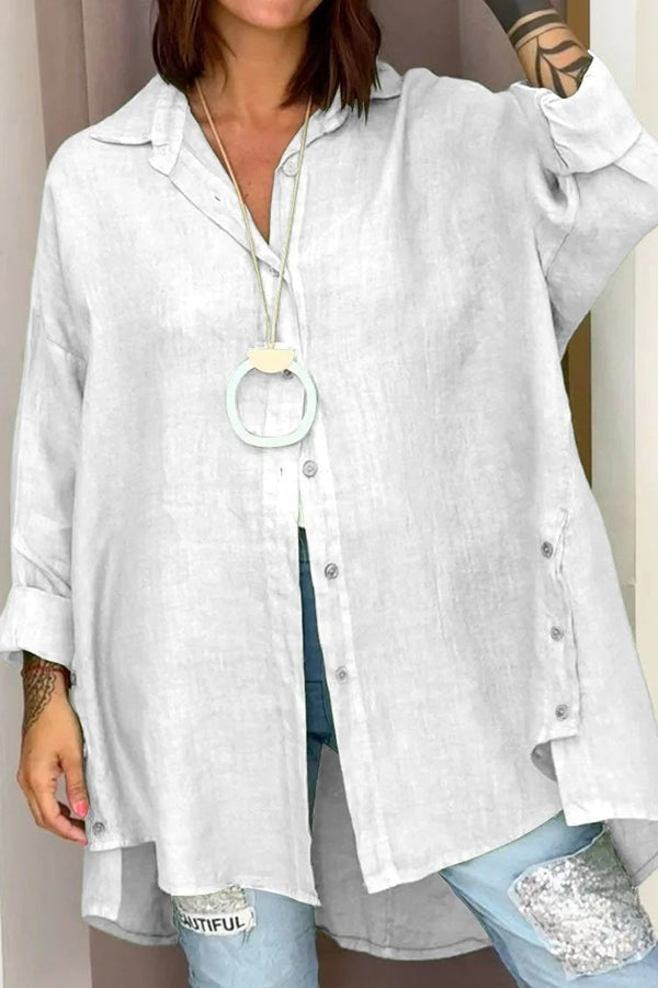 Stilla | Bred Bluse Med Lange Ærmer