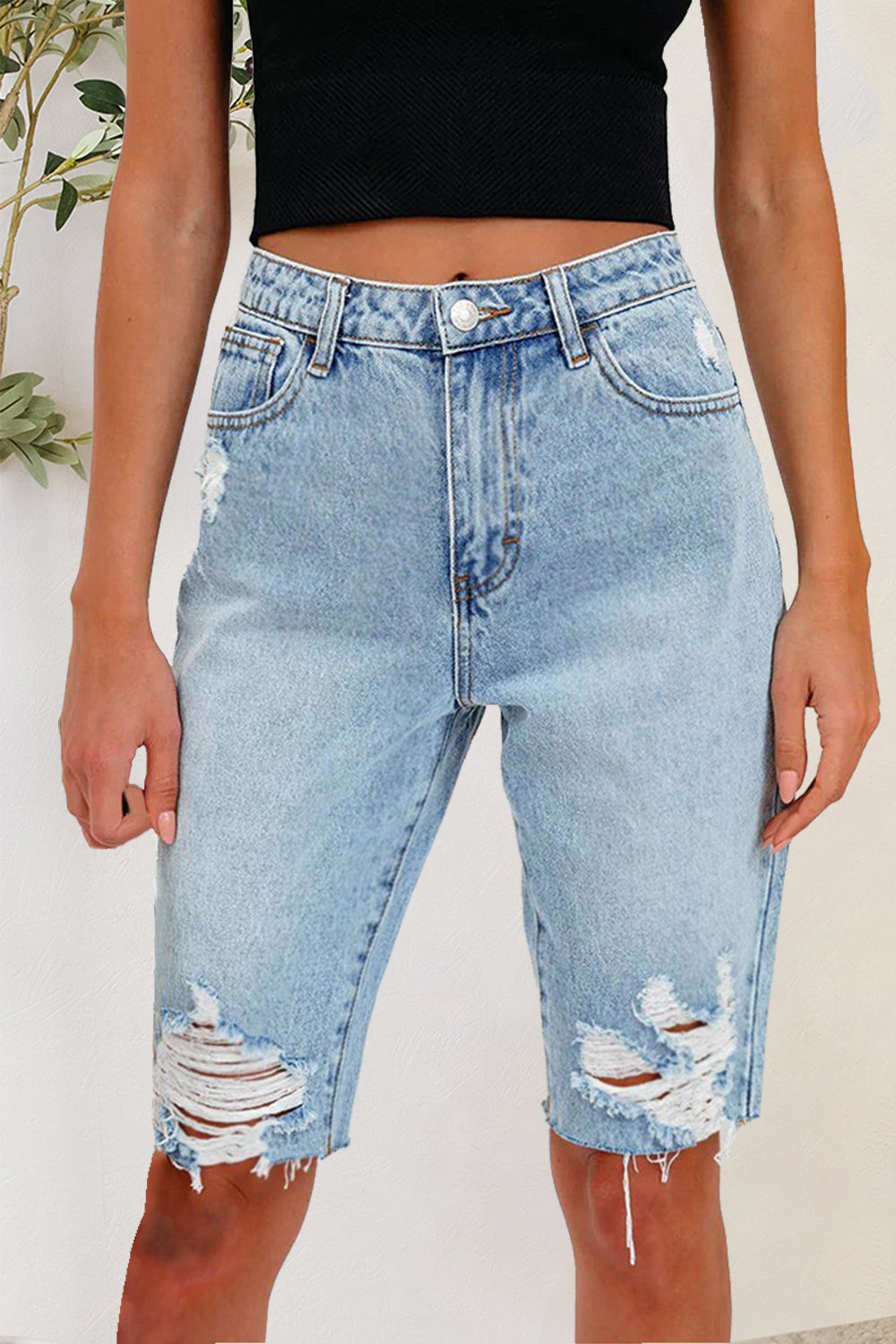 Stilla | Lommerede Denim Shorts