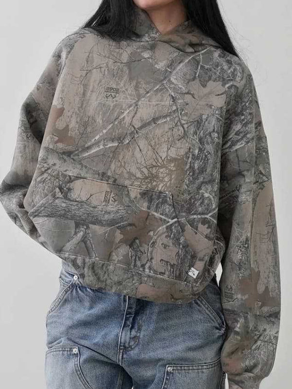 Stilla | Vintage Street Print Overdimensioneret Hoodie