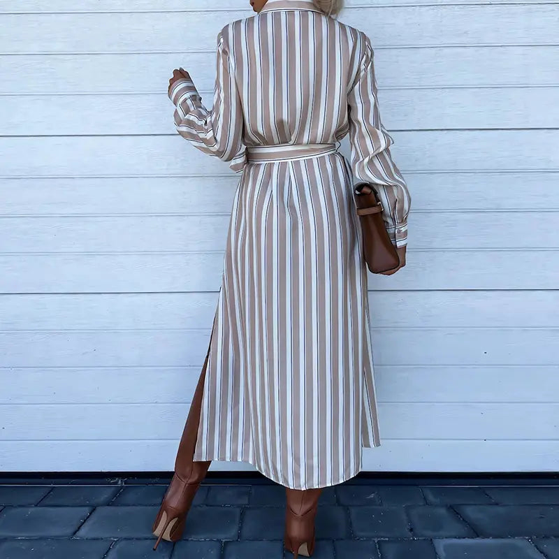 Stilla | Stribet Lang Skjorte Eleganza