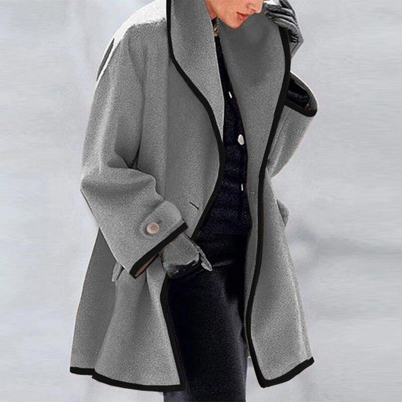 Stilla | Frakke Uldblanding Oversized Pasform Draperet Krave Lang Stil