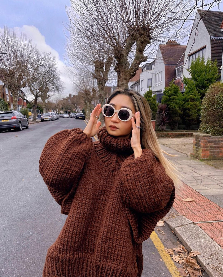 Stilla | Strik Oversize Rullekravepullover til Damer