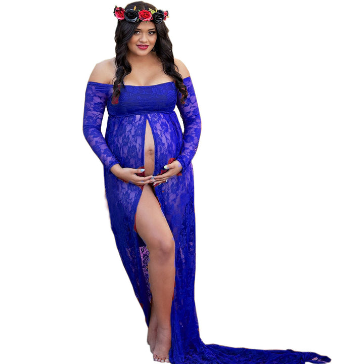 Damer elegant spids-Maternity kjole med split Stilla