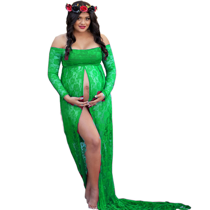 Damer elegant spids-Maternity kjole med split Stilla