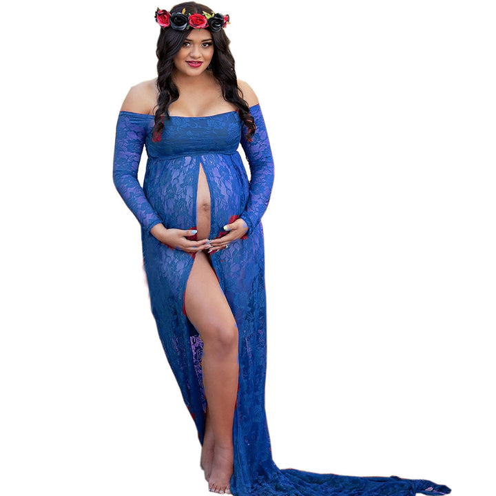 Damer elegant spids-Maternity kjole med split Stilla
