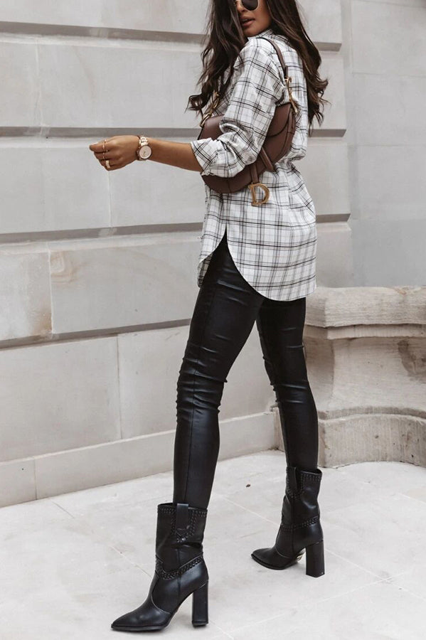 Stilla | Grab My Hand Plaid Button up Bælte Skjorte