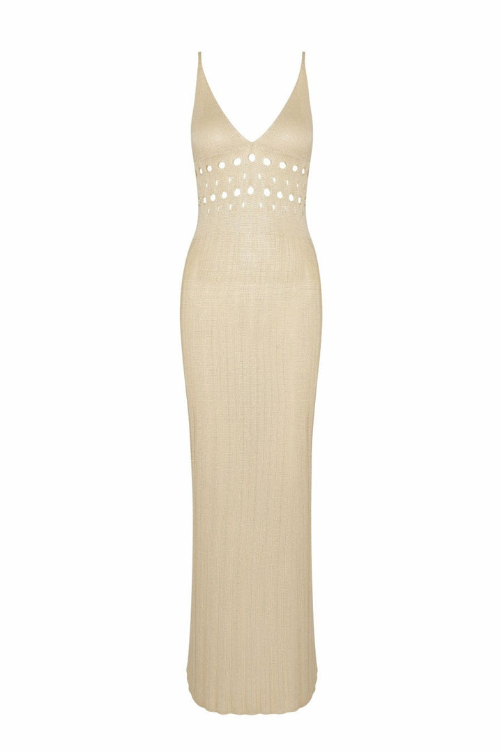 Stilla | Strikkjole med transparent mesh