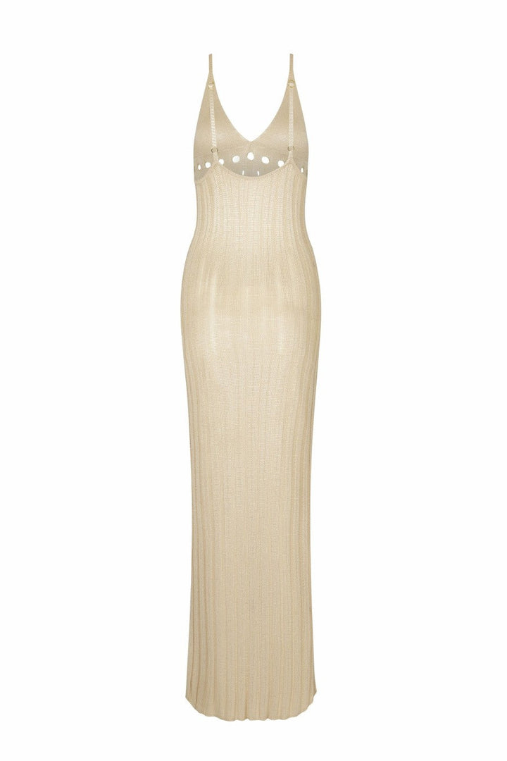 Stilla | Strikkjole med transparent mesh
