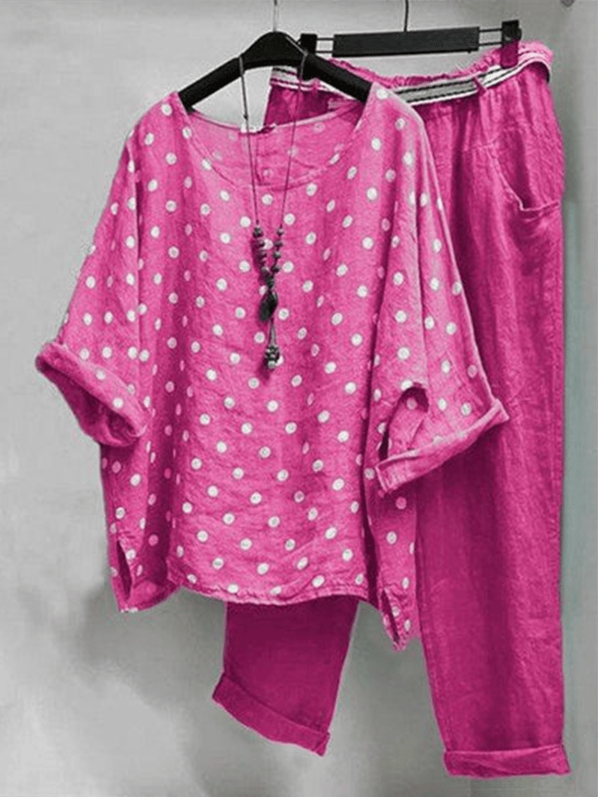 Stilla | Dame mode med polka dot print sæt