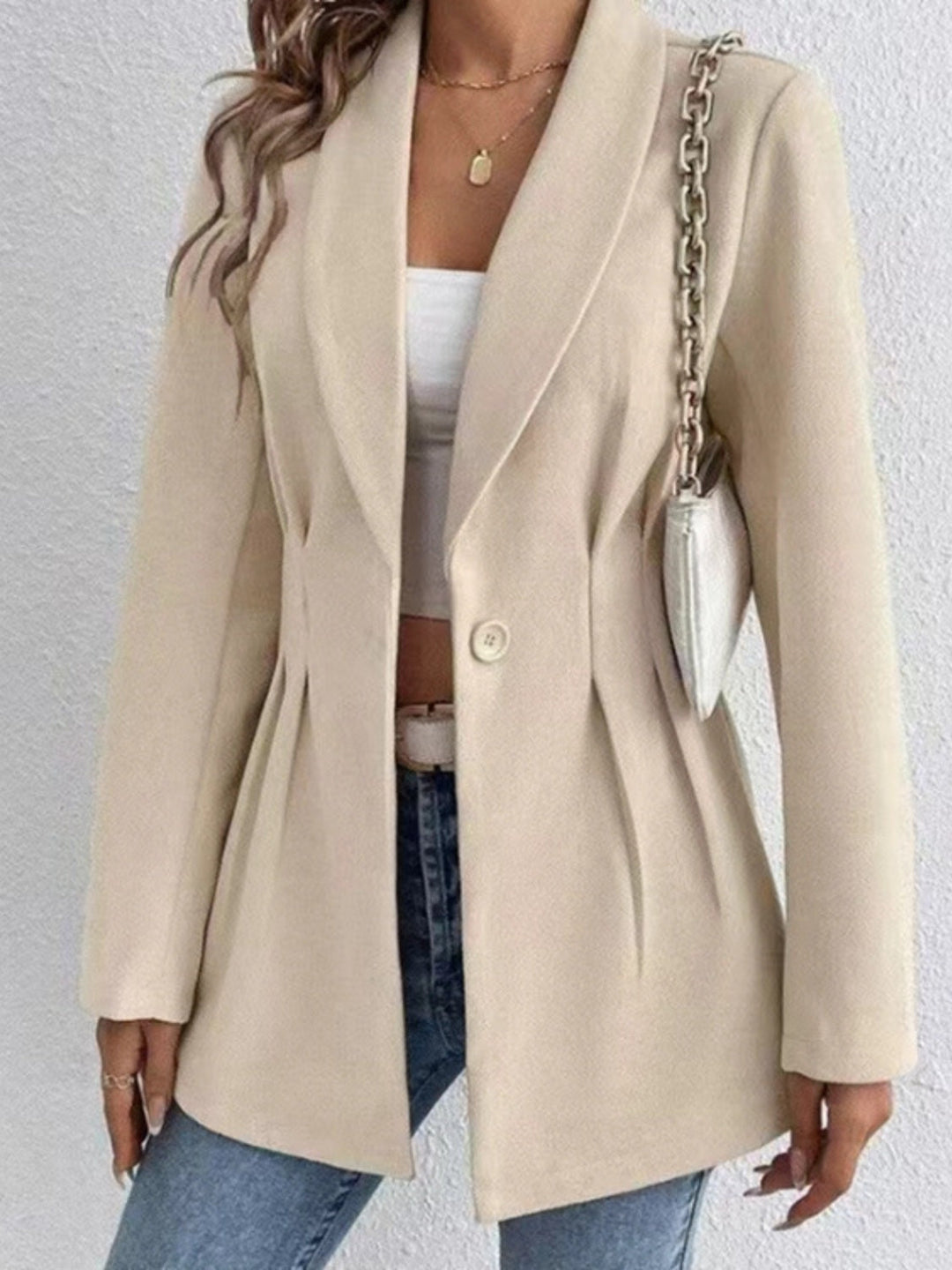 Stilla | Blazer med en knap og lange ærmer