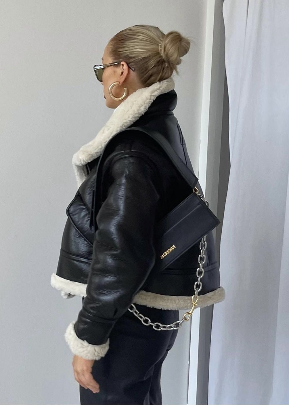 Stilla | Læder shearling-foret jakke - Edgy stil møder hyggelig komfort