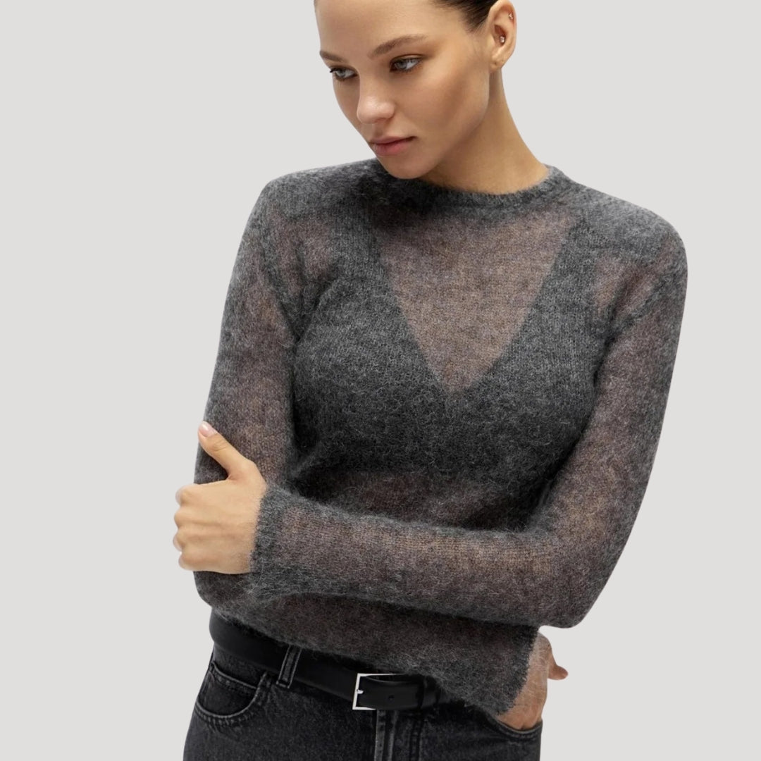 Stilla | Gennemsigtig Mohair Blend Tætsiddende Trøje