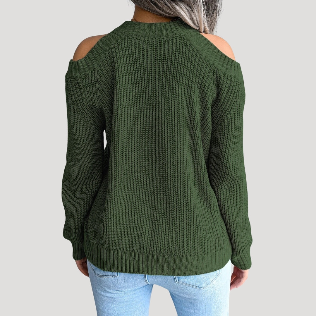Stilla | Kold Shoulder Strikket Trøje