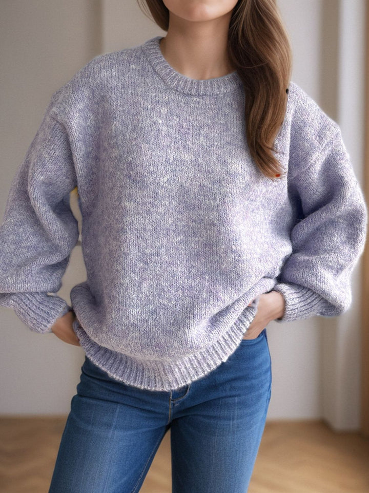 Stilla | Strikpullover med Rundhals og Lange Ærmer