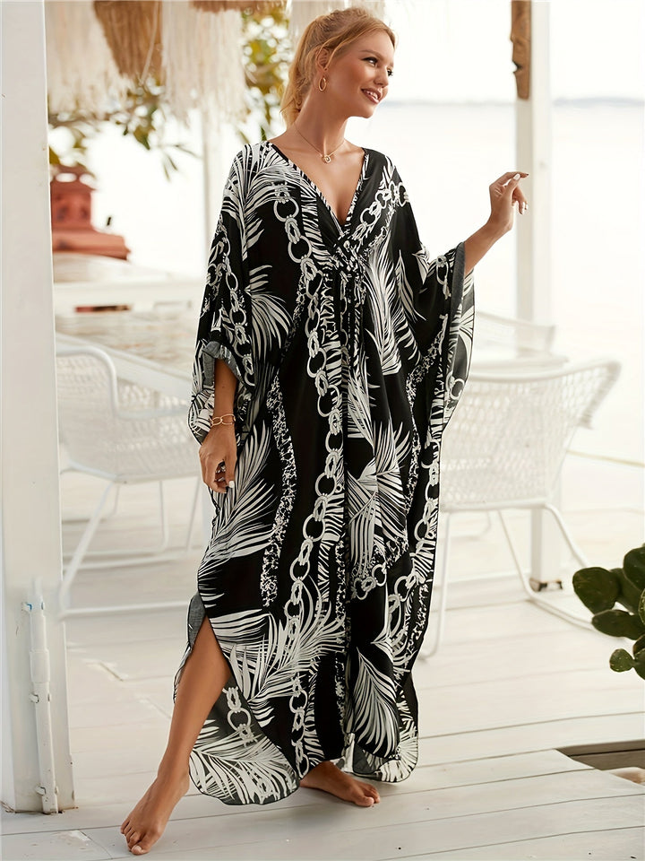 Stilla | Luksus Kædeprint Kaftan Kjole