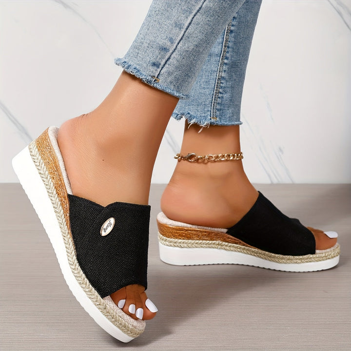 Stilla | Dame Sandaler På Platform Komfortable Slip on Kilehæle Til Sommer